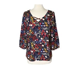 Anthropologie Skies Are Blue Floral Boho Blouse Size M